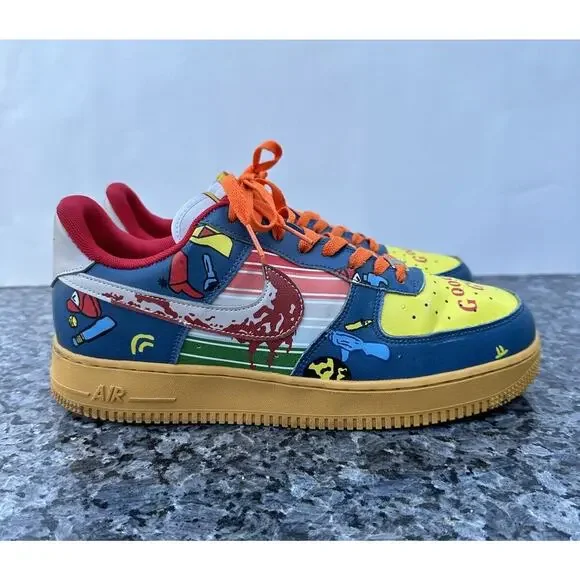 Nike | Shoes | Blue Yellow Dripping Blood Swoosh Custom Nike  display picture 1